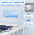Ipad Charger 2 Pack 20W Dual Port QC + PD 3.0 Power Adapter Fast Wall Charger Block with 6FT&10FT Lightning Cord Cable for Ipad 9/8/ 7 Generation,