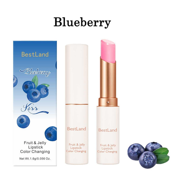 6 Pcs/Set Peach Aloe Vera Strawberry Blueberry Avocado Grape Jelly Lipstick Set Temperature Change Moisturizer Flower Lip Stick Long Lasting