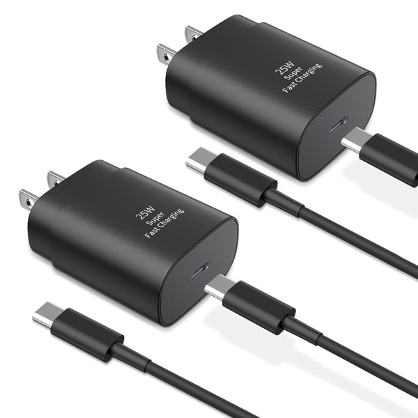 Type C Charger Fast Charging,2Pack 25W Super Fast USB C Charger Block with 6Ft USB C Cable Compatible with Samsung Galaxy S24