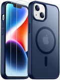 SPIDERCASE Designed for Iphone 13/14 Case, Magnetic Translucent with 2PCS Tempered Glass Screen Protector Anti-Fingerprint Anti-Scratch Phone