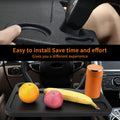 Car Steering Wheel Desk | Food Table for Car | Steering Wheel Tray for Constant Travelers, Fits Most Vehicles Steering Wheels (Black)