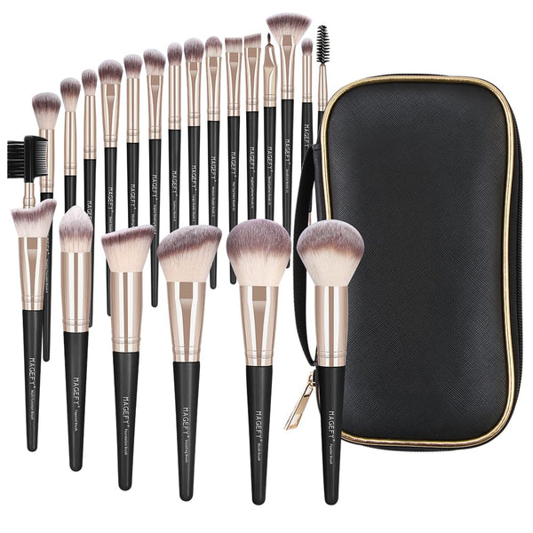 MAGEFY Makeup Brushes, 22 Pcs Professional Premium Synthetic Makeup Brush Set with Case, Foundation Eyeshadow Brush Travel Make up Brushes Set
