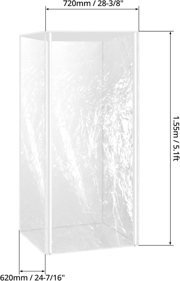 QWORK Bun Pan Rack Cover with Zippers, Clear Plastic Sheet Pan Rack Cover, 28" L X 23" W X 61" H, 20-Tier