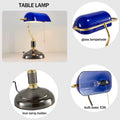 Traditional Bankers Lamp, Black Lamp Shade,With Pull Chain Switch Plug in Fixture,Vintage Office Table Light, Antique Style Desk Lamps for Office,