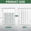 No Hook Grey Shower Curtain with Snap in Fabric Liner Set - Hotel Style with See through Mesh Top Window, Modern Geometric Waterdrop