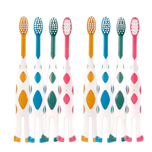 8 Packs Kids Toothbrushes, Extra Soft Lovely Little Deer Toothbrush for Kids 2-8 Years (Pink&Orange&Blue&Green)