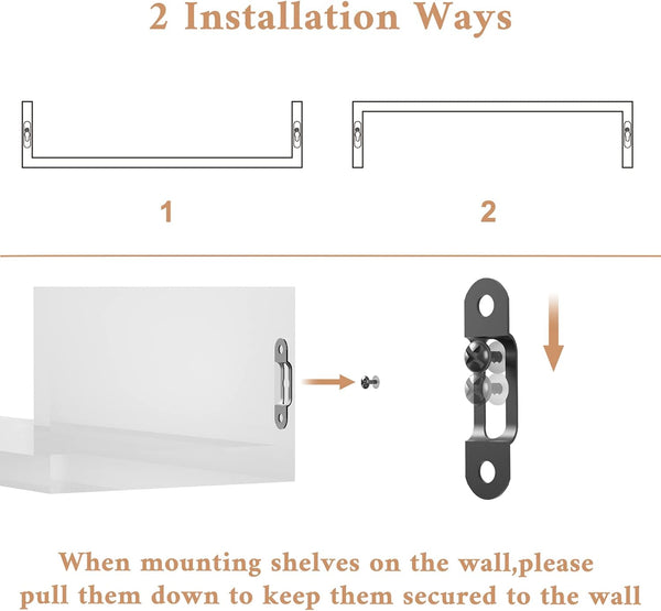 SRIWATANA Floating Shelves Wall Mounted, Solid Wood Wall Shelves, White 1.white