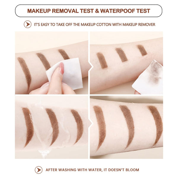 3 Pcs Waterproof Eyebrow Pencil Dark Brown, Premium Eye Brow Pencil Brn with Spoolie Brush, Longwearing for Perfect Brows, Professional,