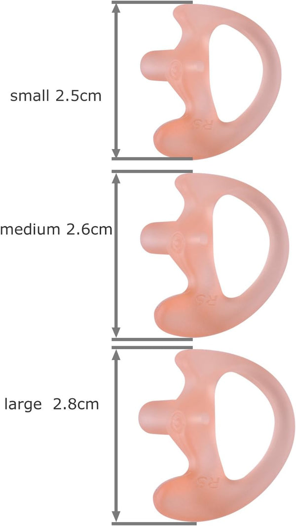 Two Way Radio Ear Mold Replacement Soft Silicone Ear Insert for Acoustic Coil Tube Earpiece (Carnation, 5 Pair Small)