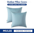 MIULEE Pack of 2 Decorative Outdoor Waterproof Pillow Covers Garden Cushion Sham Throw Pillowcase Shell for Spring Patio Tent Couch 16X16 Inch Blue
