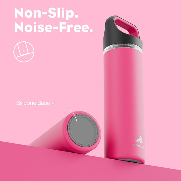 24 Oz Insulated Water Bottle for Sports: 3 Lids, Leakproof, Keep Cold 24H, Car Cupholder Friendly, Stainless Steel Water Flask with Straw and