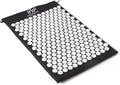 Black Mountain Products Acupressure Mat with Pillow & Carrying Bag - Acupressure Mat for Trigger Pt. Massage Therapy, Black