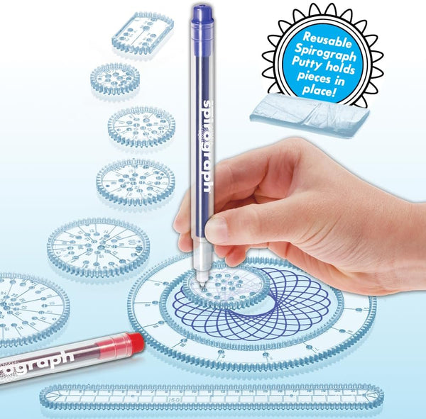 Spirograph Design Set Collectors Tin â Arts and Crafts, Kids Toys, Art Supplies, Craft Supplies, Drawing Kit, Spiral Art, Classic Gear Design Kit,