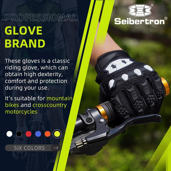 Seibertron Unisex BMX MX ATV MTB Racing Mountain Bike Bicycle Cycling Off-Road/Dirt Bike Gloves Road Racing Motorcycle Motocross Sports Gloves