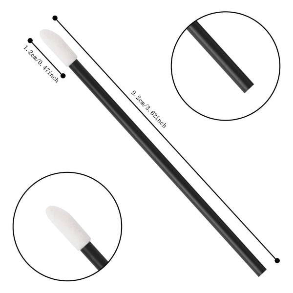 500PCS Lip Wands Applicators Disposable - Vaincre Lip Brush, Lipstick Lint Free Brush Makeup Gloss Wands, Makeup Applicator Beauty Tool Kits Black