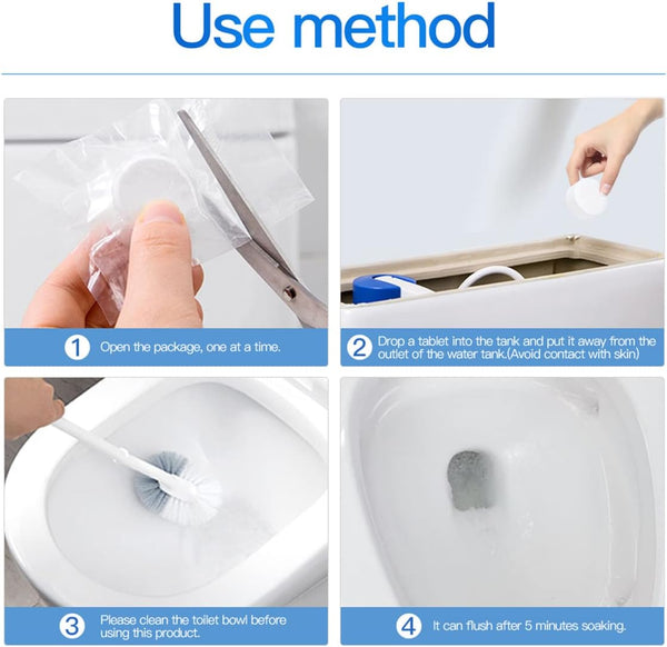 KIISIISO Toilet Bowl Cleaners Tablets(12 Pack), Household Lime Rust Removers, Automatic Toilet Tank Cleaner, with Sustained Release Technology for