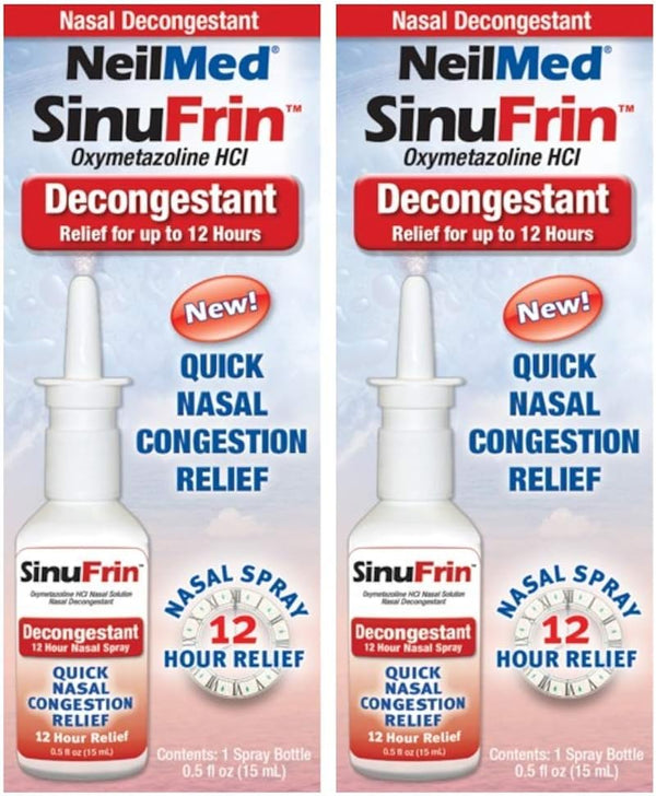 Neilmed Sinufrin Decongestant Relief Spray, (Packaging May Vary), 0.5 Fl Oz (Pack of 2)