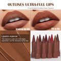 Maroon Gradient Matte Lipstick Crayon Lip Liner Pencil, Flawless Contour Gradual Ombre Effect Lip Pencil, for Women Long Lasting Waterproof Smudge