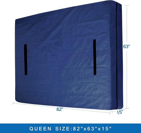 Mattress Bags for Moving and Storage Queen Size, Waterproof Mattress Cover for Moving with Heavy Duty Handles, Strong Zipper, Reusable Mattress