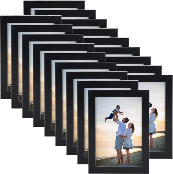 Hoikwo 18 Packs 3.5X5 Small Black Multi Picture Frames Set for Family Photos, Artwork, Light Weight Bulk 3.5 by 5 Frames Pack for Wall Hanging and