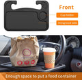 Car Steering Wheel Desk | Food Table for Car | Steering Wheel Tray for Constant Travelers, Fits Most Vehicles Steering Wheels (Black)