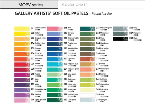 MUNGYO Gallery Artists' Soft Oil Pastels Professional, 48 Assorted Colors, Vibrant and Blendable