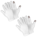 Sibba 2 Pairs Touch Screen Moisturizing Gloves White Cotton Moisturizing Gloves Overnight Bedtime Heal Eczema Sleeping Lotion Hand Spa Treatment