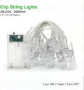 Dopheuor Photo Clip String Lights LED Fairy Clip String Lights Hanging Photo Pictures Battery Operated for Gifts Patio Christmas Bedroom Wedding