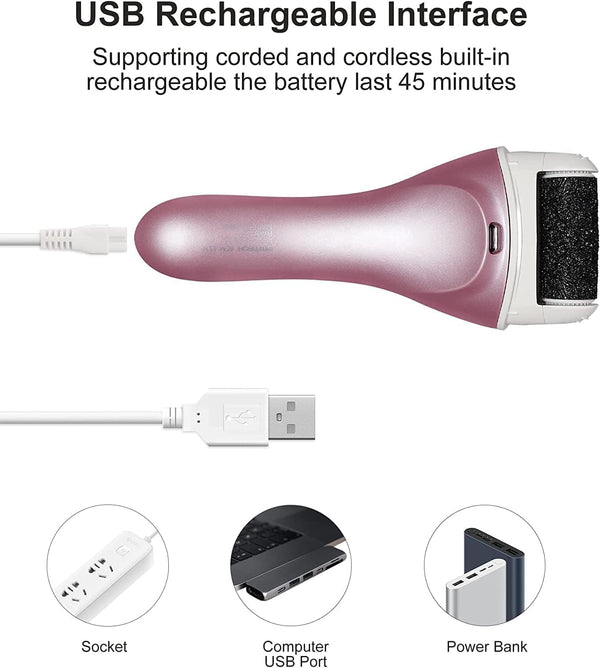 Electric Foot Callus Remover, Electronic Foot File Pedicure Kits, Rechargeable Portable Callus Remover for Feet, Professional Pedicure Tools, Foot