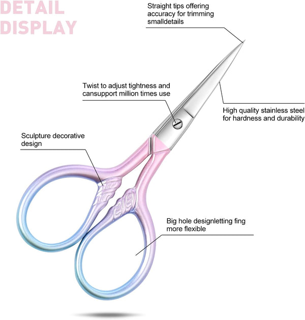 Personal Care Professional Beauty Tools (pink) Small scissors Facial hair removal and ear, nose and eyebrow, beard trimming Stainless steel fine