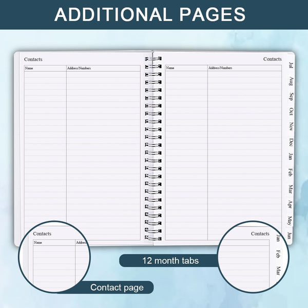 2025-2026 Planner - Weekly & Monthly Planner Runs Jul 2025 to Jun 2026, 6.25" X 8.25", 12 Monthly Tabs, 14 Notes Page, Plastic Pocket, Flexible