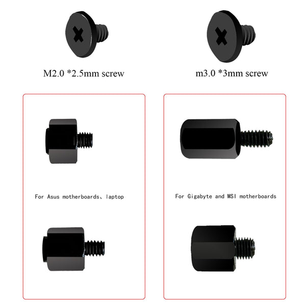 M.2 SSD Screws Kit, Nvme Screw M.2 SSD Mounting Kit-M2 M2.5 Black Carbon Steel Laptop Notebook Computer Screws Set.Nvme M2 Screws Suitable for