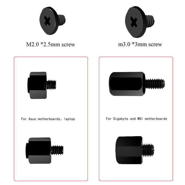 M.2 SSD Screws Kit, Nvme Screw M.2 SSD Mounting Kit-M2 M2.5 Black Carbon Steel Laptop Notebook Computer Screws Set.Nvme 