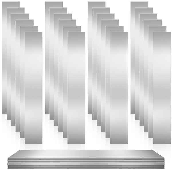 Amylove 24 Pcs 304 Stainless Steel Strips Shim Stock Metal Shims 1" Width X 6" Length Assortment 8 Thickness Sizes Thin Metal Sheet for Kitchen