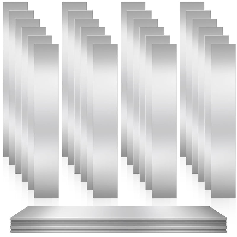 Amylove 24 Pcs 304 Stainless Steel Strips Shim Stock Metal Shims 1" Width X 6" Length Assortment 8 Thickness Sizes Thin Metal Sheet for Kitchen