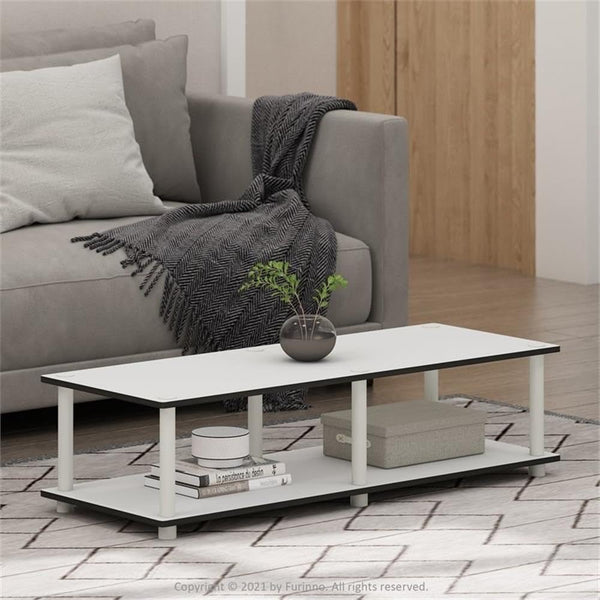 Furinno Just No Tools Wide TV Stand, White