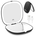 Wobsion Travel Mirror with Light, Rechargeable 1X/10X Compact Magnifying Mirror, Dimmable Pocket Mirror,Handheld 2-Side Mirror with Light,4Inch