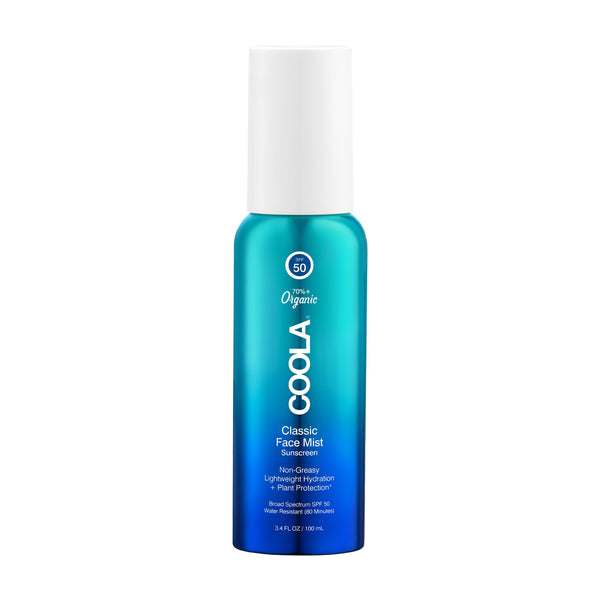 COOLA Organic Sunscreen SPF 50 Sunblock Face Mist, Dermatologist Tested Skin Care for Daily Protection, Vegan and Gluten Free, Natural Fragrance,