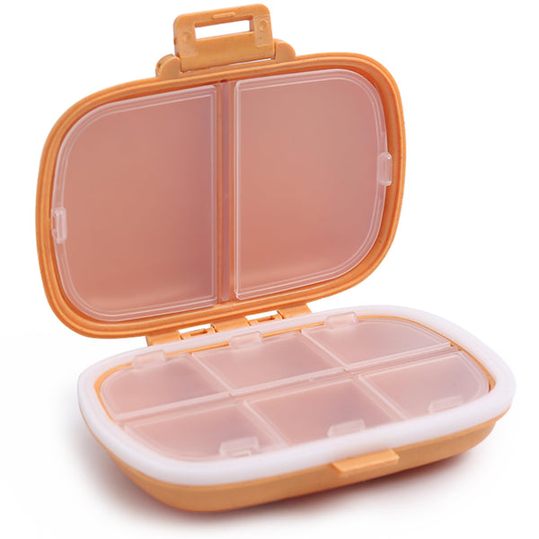 MEACOLIA Travel Pill Organizer, 1 Pack 8 Compartments Daily Pill Case Small Pill Box for Pocket Purse, Portable Pill Container Medicine Vitamin