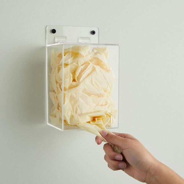 Okuna Outpost Acrylic Wall Mount Dispenser for Gloves, Shoe Covers, Hairnet Holder, Beard Nets Storage (5 X 4.5 X 8.5 In