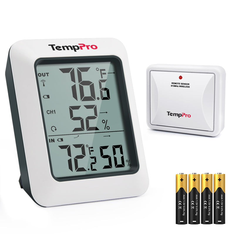Thermopro TP60 Digital Hygrometer Outdoor Thermometer Wireless Temperature and Humidity Gauge Monitor Room Thermometer with 500Ft/150M Range
