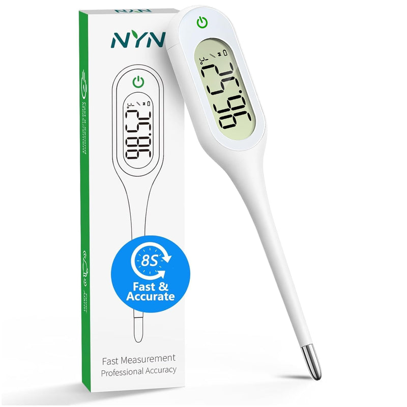 Basal Thermometer for Adults and Kids, Fast & Accurate with Fever Alert, Mute Function, FSA/HSA Eligible - Essential for Babies and Adults,