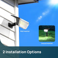 Linkind Solar Lights Outdoor Waterproof IP67, 3000K/6500K Solar Motion Sensor Lights with 6 Modes, 60 Leds Solar Powered Spot Lights outside