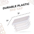 Prescott Plastics 1" Inch Square Plastic Plug Insert (10 Pack), White End Cap for Metal Tubing, Fence, Chair Glide Insert for Pipe Post and Furniture