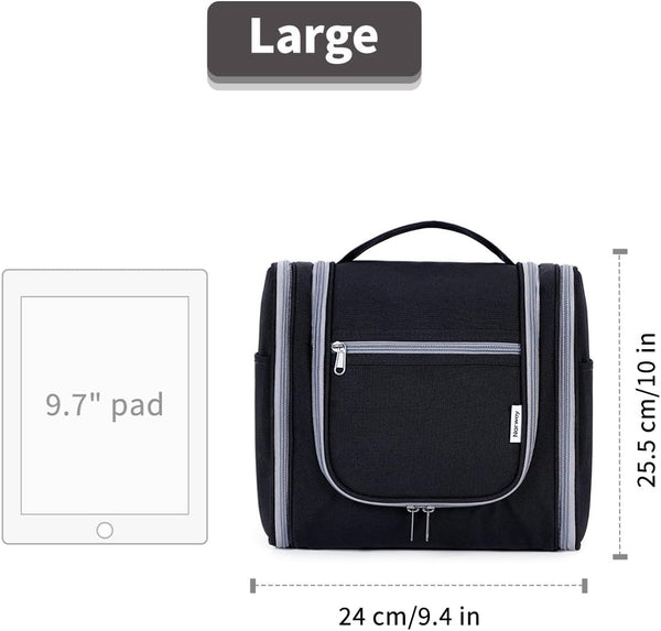 Hanging Toiletry Bag for Women Travel Makeup Bag Organizer Toiletries Bag for Cosmetics Essentials Accessories (Large, Black)