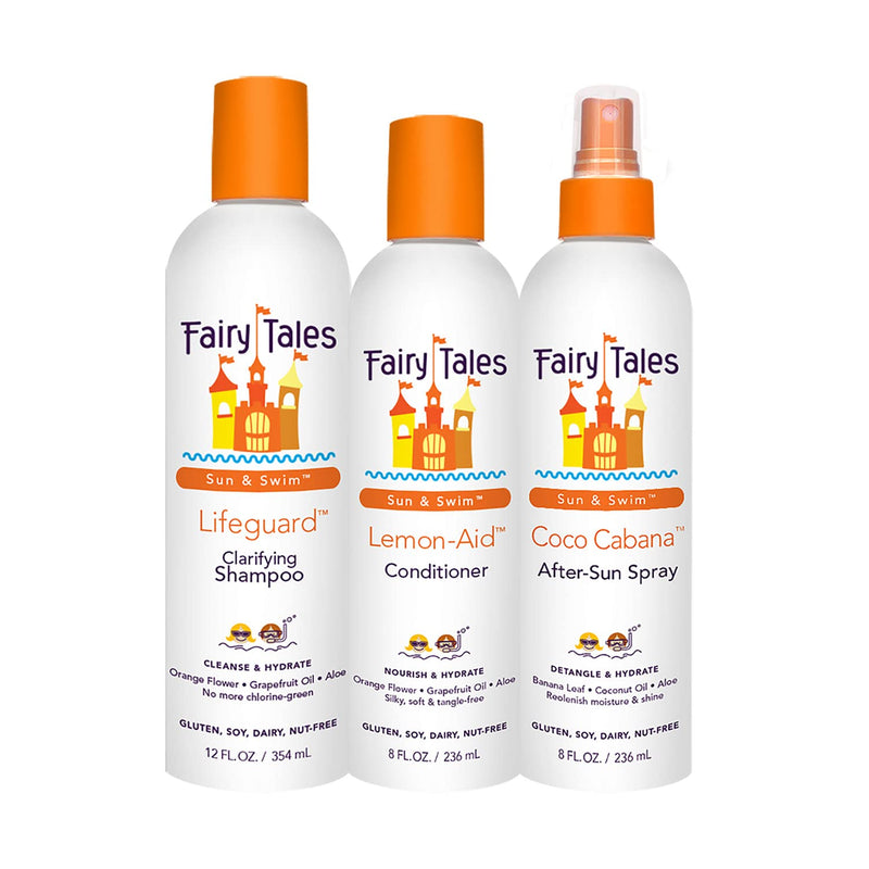 Fairy Tales Swim Shampoo, Conditioner, and Spray for Kids- 3 Pack | Made with Natural Ingredients in the USA | No Parabens, Sulfates, or Synthetic