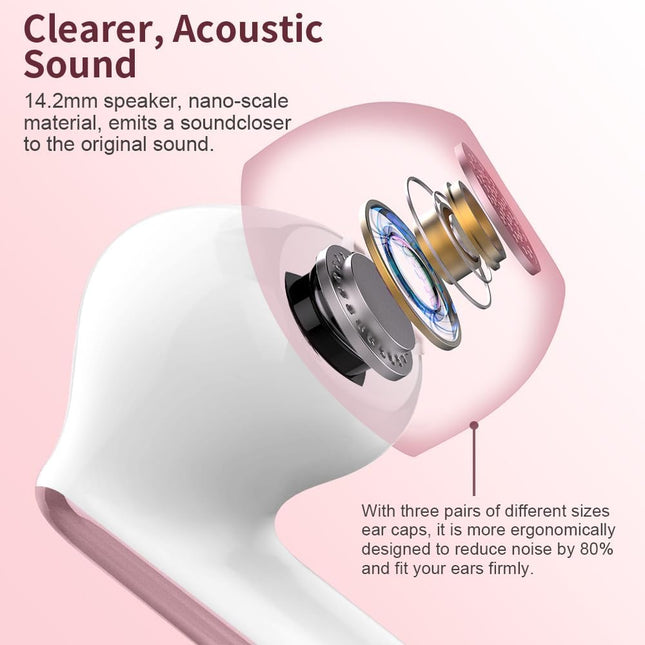Wireless Earbuds Bluetooth 5.4 Headphones Bass Stereo Ear Buds with Noise Cancelling Mic LED Display in Ear Earphones IP