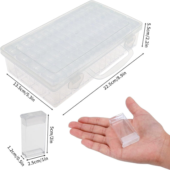 SGHUO 64 Grid Diamond Painting Storage Containers Diamond Art Accessories Tool Box Craft Storage with Adjustable Divider