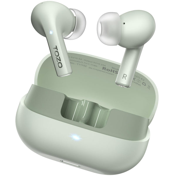 TOZO E2 Wireless Earbuds 10Mm Drivers with Powerful Bass, App Customize 32 Eqs, with 2 Mics AI Call Noise Cancellation, 30H Playtime, Bluetooth