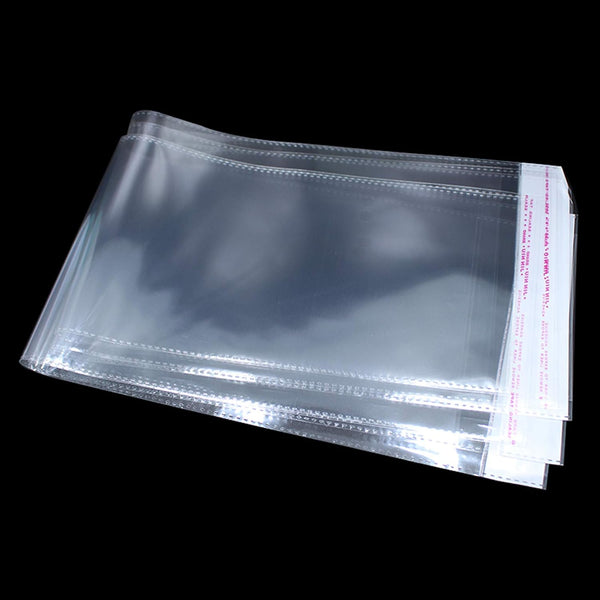 PABCK 100 Pack (Available Size 4.13X21.6 Inch) Clear Self Adhesive Straight Hair Packaging Bags with Hang Hole Wigs Hair Storage Beauty Personal